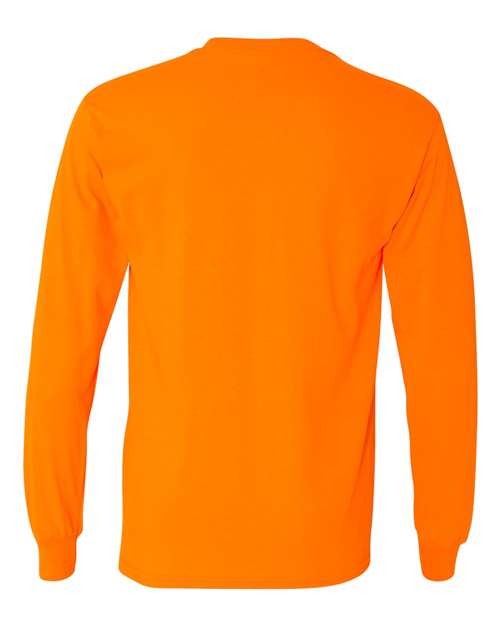 Neon Orange Heavy Cotton Long Sleeve Tshirt