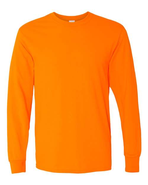 Neon Orange Heavy Cotton Long Sleeve Tshirt