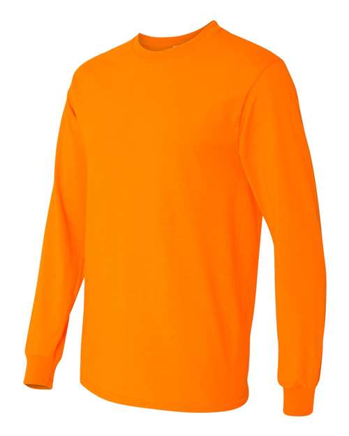 Neon Orange Heavy Cotton Long Sleeve Tshirt