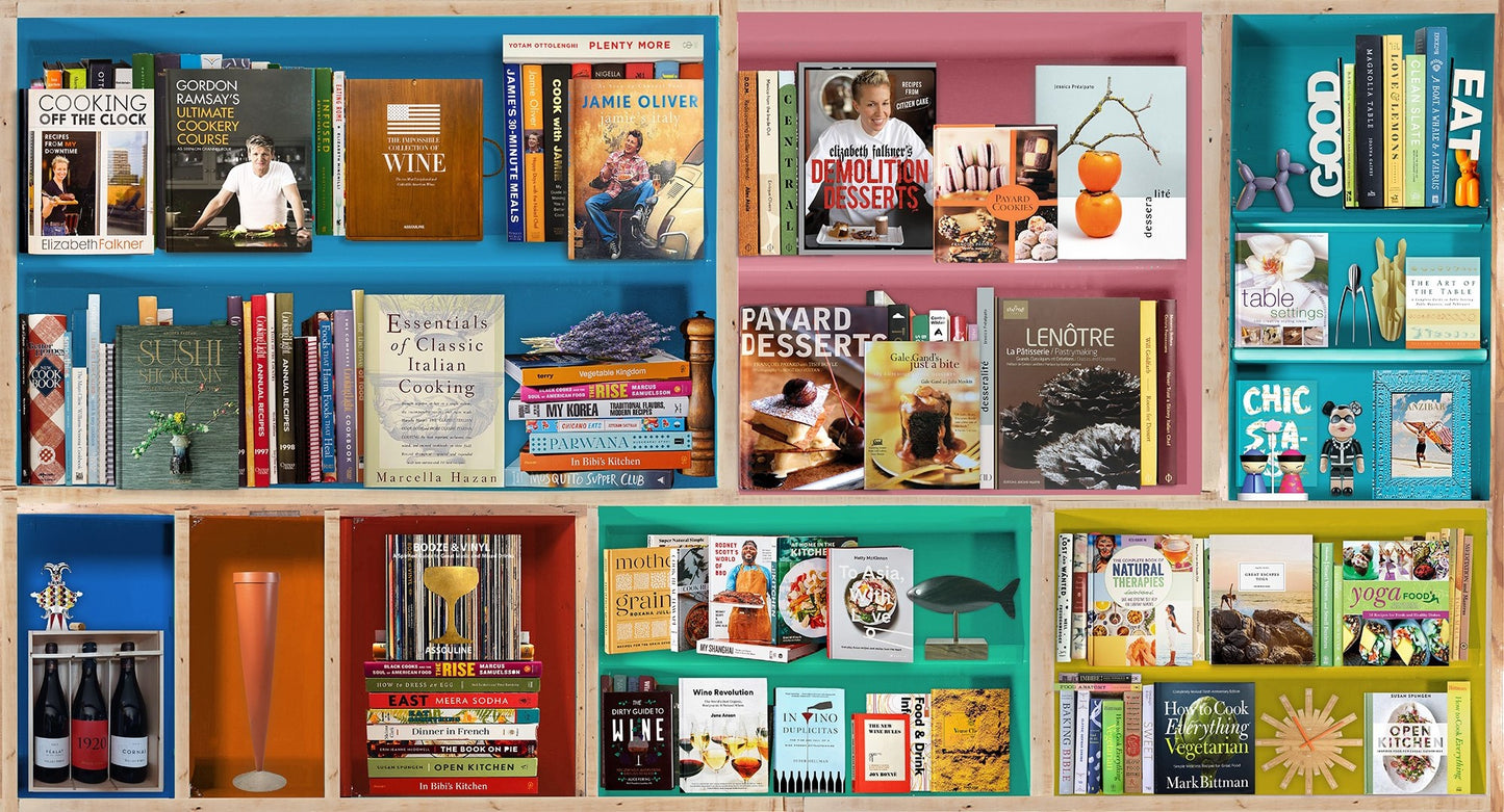 Cook & Books Library Bookshelf Wall Art Decor
