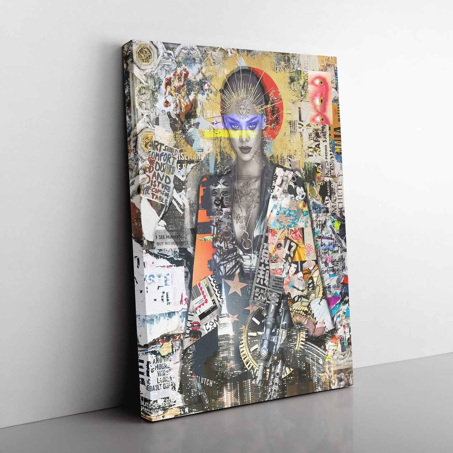 Riri Collage Art Canvas - Original Canvas Wall Art by Printshopmtl