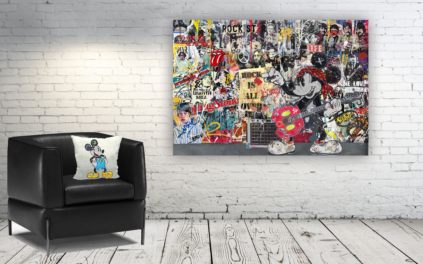 Rock N Roll Mouse 2 - Cartoon Canvas