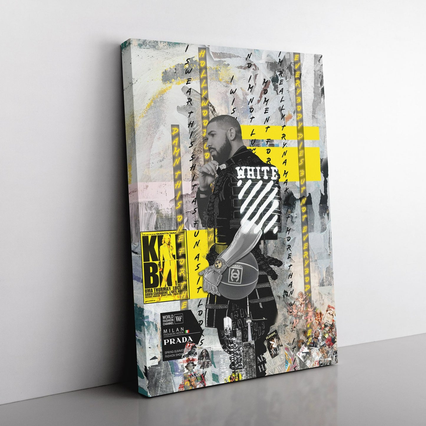 Drizzy Wall Art Canvas - Original Canvas Wall Art by Printshopmtl