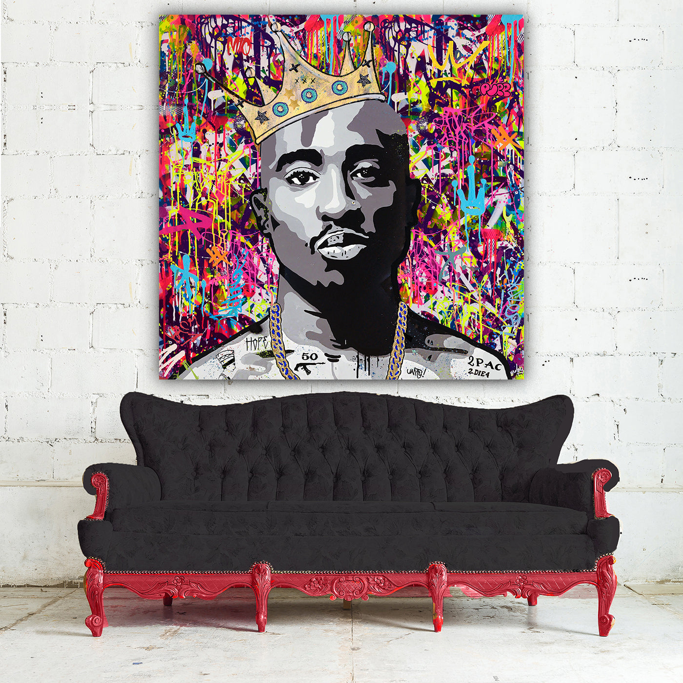 Tupac - Graffiti - " All eyes on me'' - Street Art - Wall decor