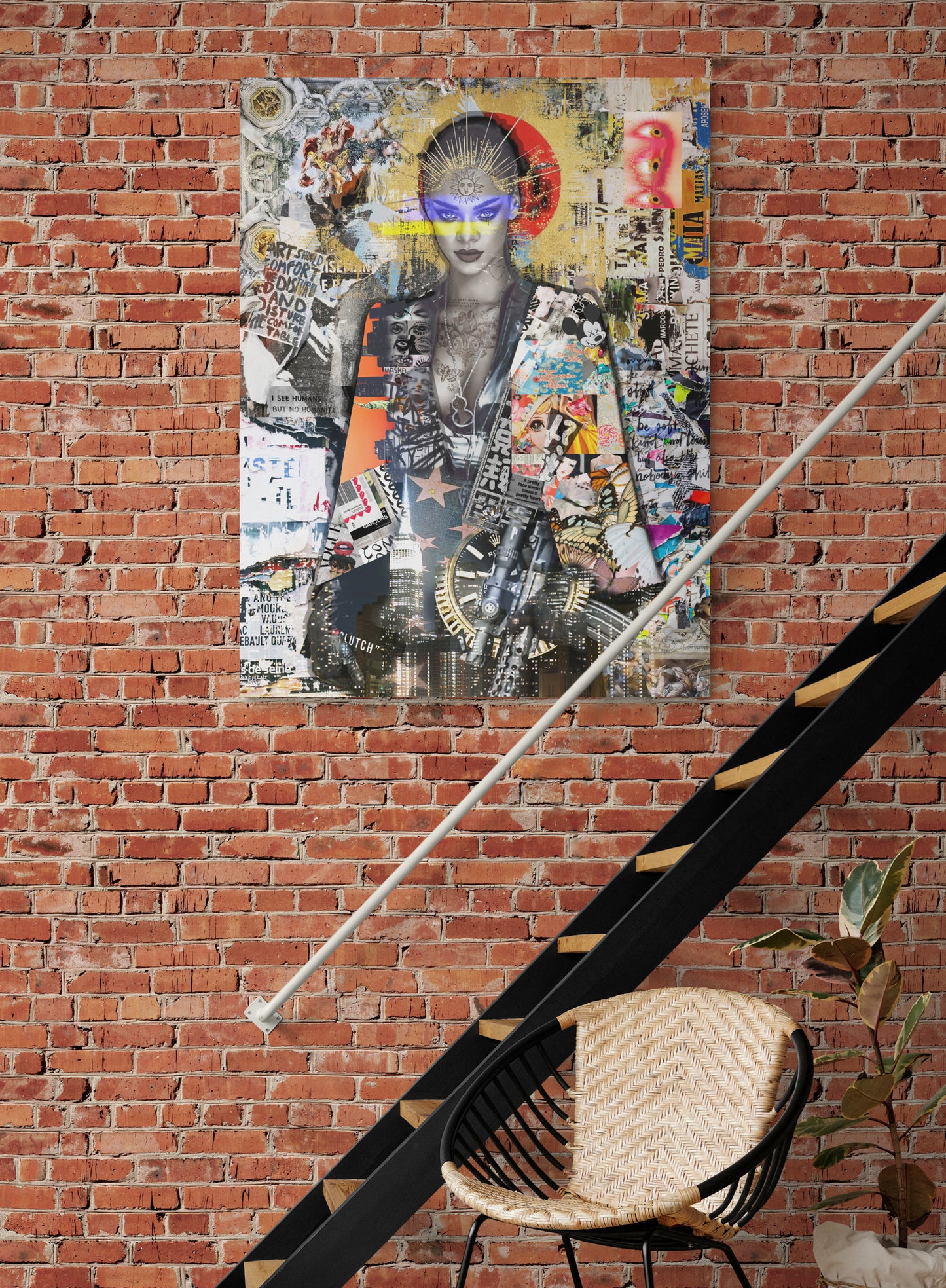 Riri Collage Art Canvas - Original Canvas Wall Art by Printshopmtl