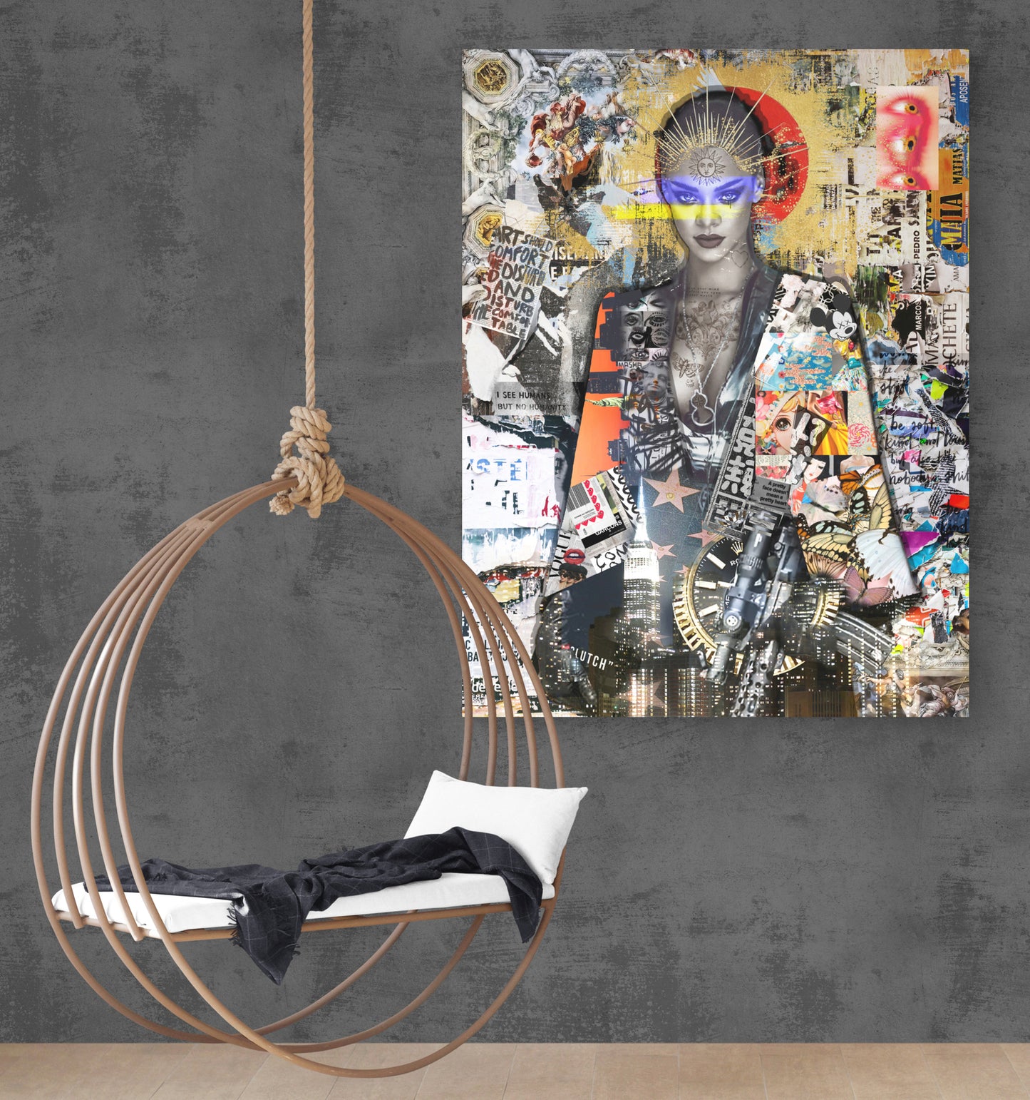 Riri Collage Art Canvas - Original Canvas Wall Art by Printshopmtl