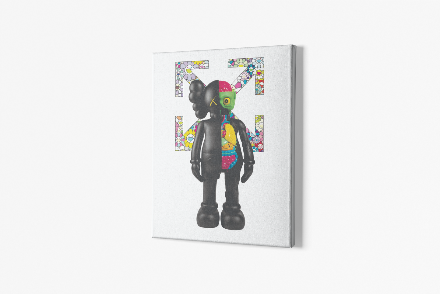 Kaws x Off white x Murakami Inspired Canvas Art