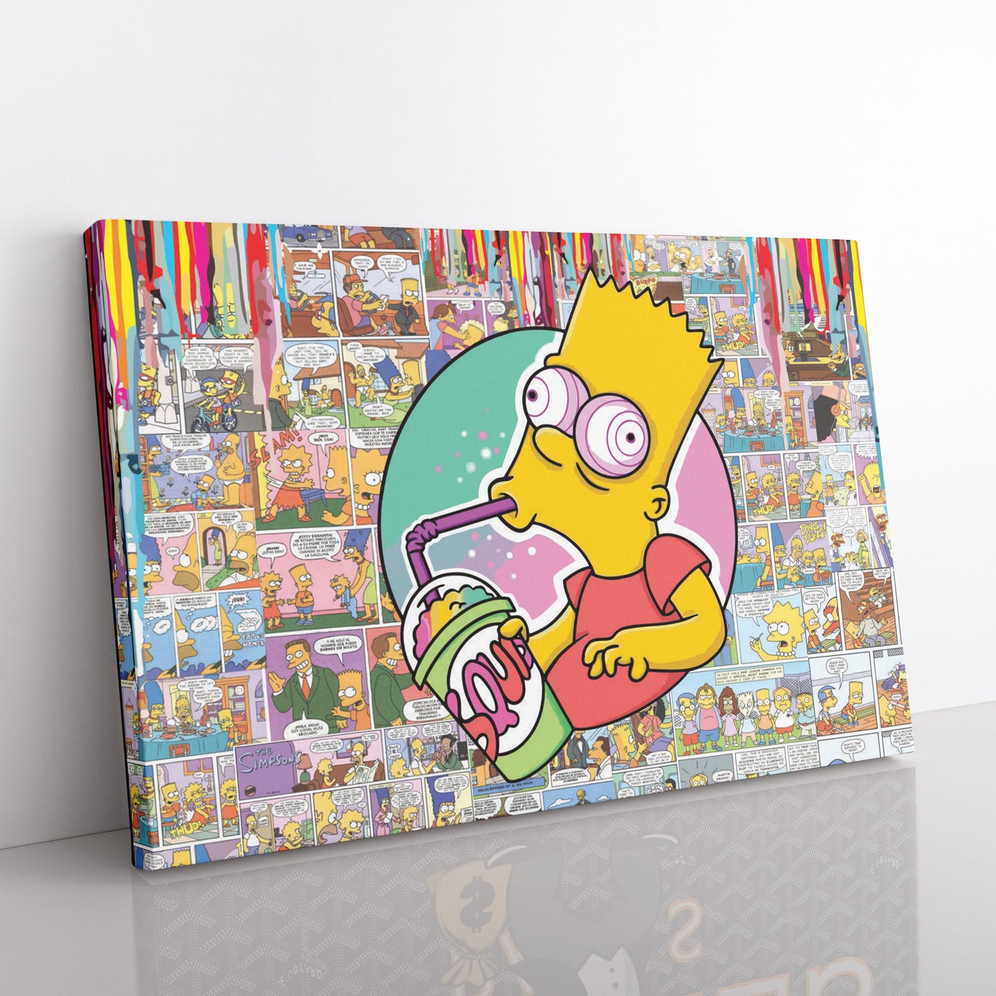 Comic Drippy Bart Canvas Art