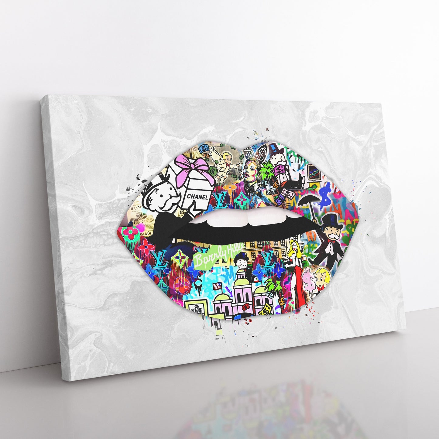 Lips x Monopoly Inspired Canvas Art