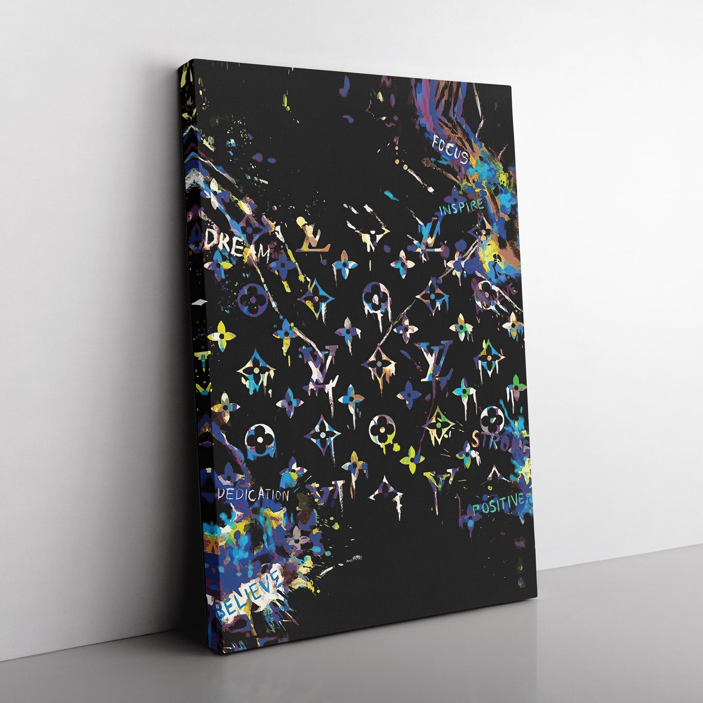 Dream - Believe - Hustle - Abstract Canvas