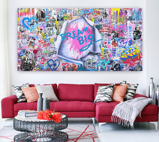Dream BIG - Pop Art Canvas (Panoramic)