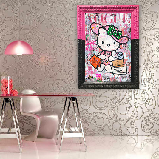 Desiger Kittie - Cartoon Canvas