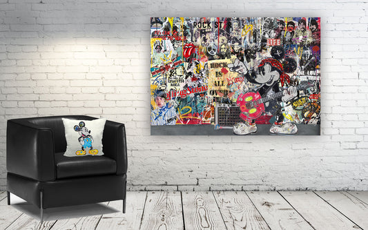 Rock N Roll Mouse - Cartoon Canvas