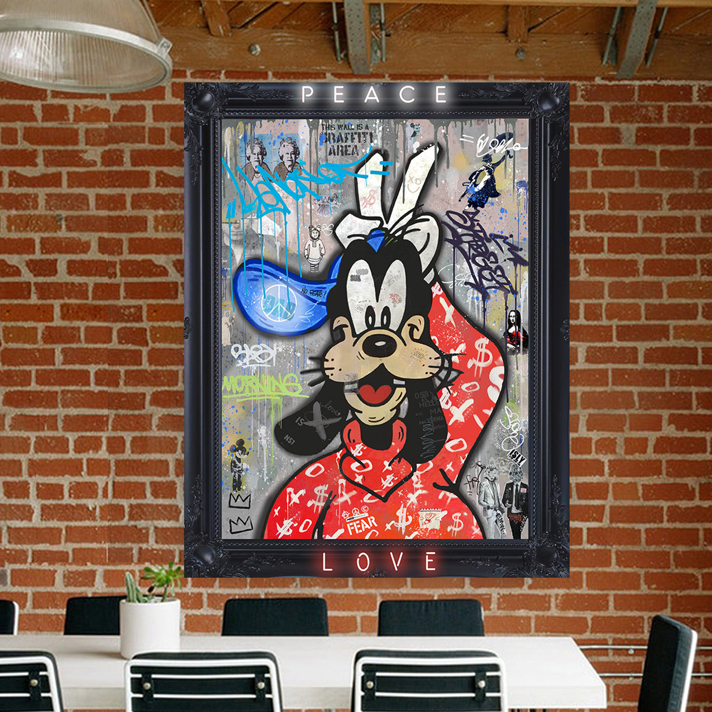 Peace AND Love - Cartoon Canvas