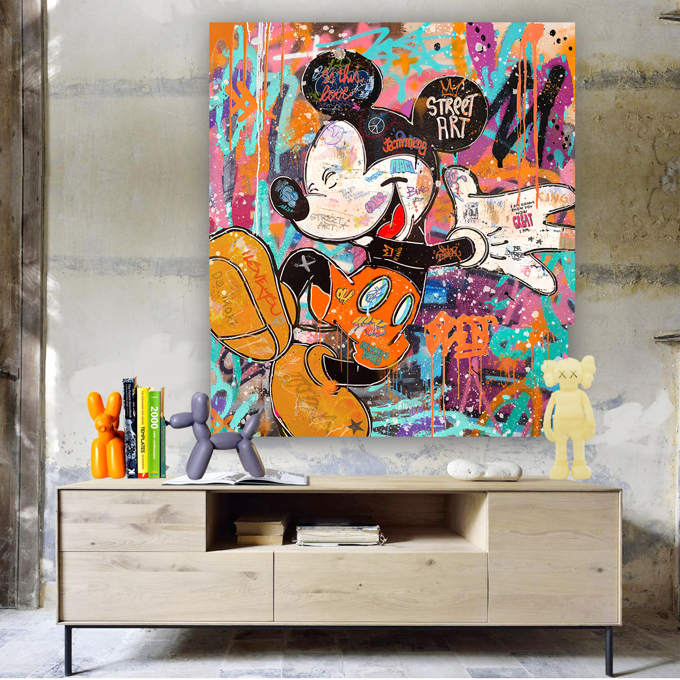 Street ART Mouse - Cartoon Canvas