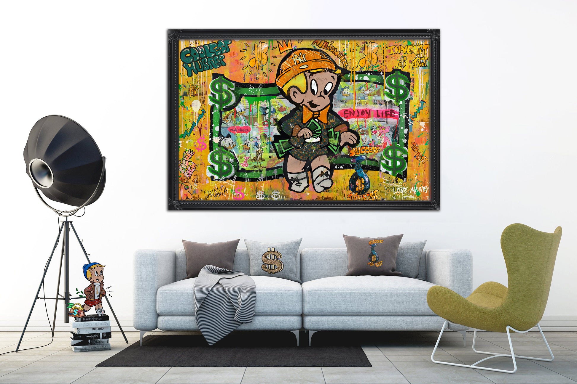 Coolest Hustler - Cartoon Canvas