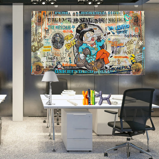 Self Made Bill - Cartoon Canvas (Panoramic)