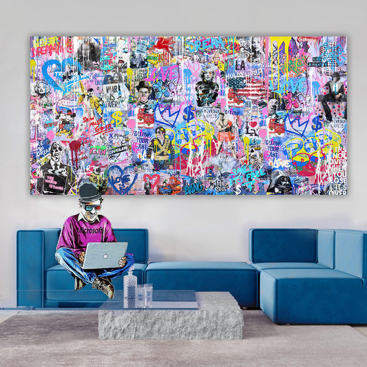 Brain Washed - Pop Art Canvas (Panoramic)