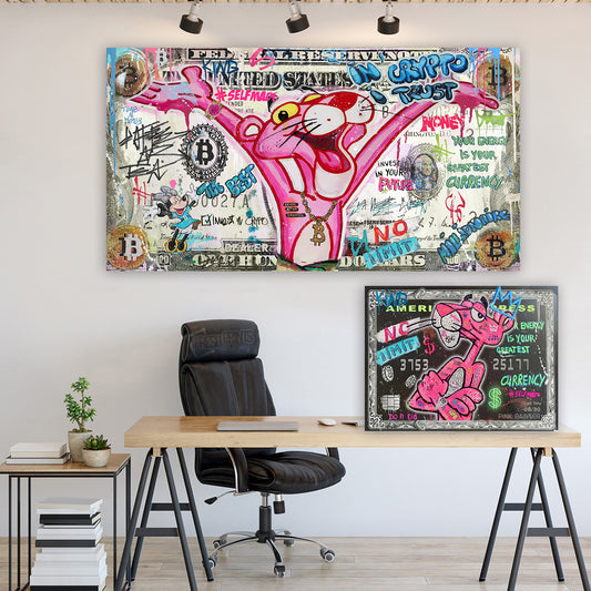 IN Crypto I Trust - Cartoon Canvas (Panoramic)