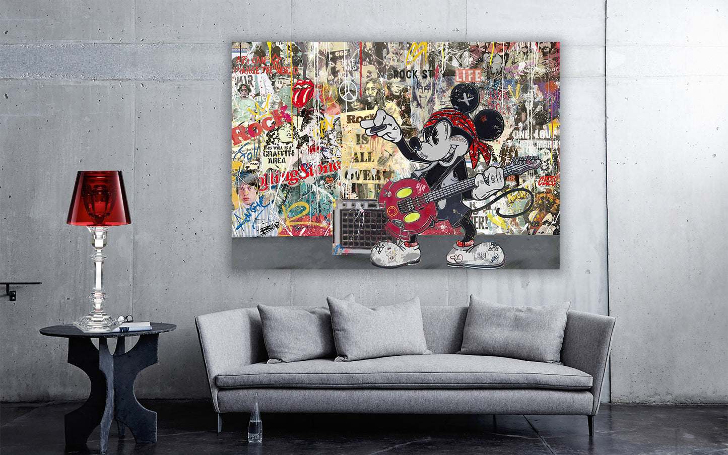 Rock N Roll Mouse 2 - Cartoon Canvas