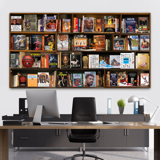 Basketball Bookshelf Canvas (Panoramic)