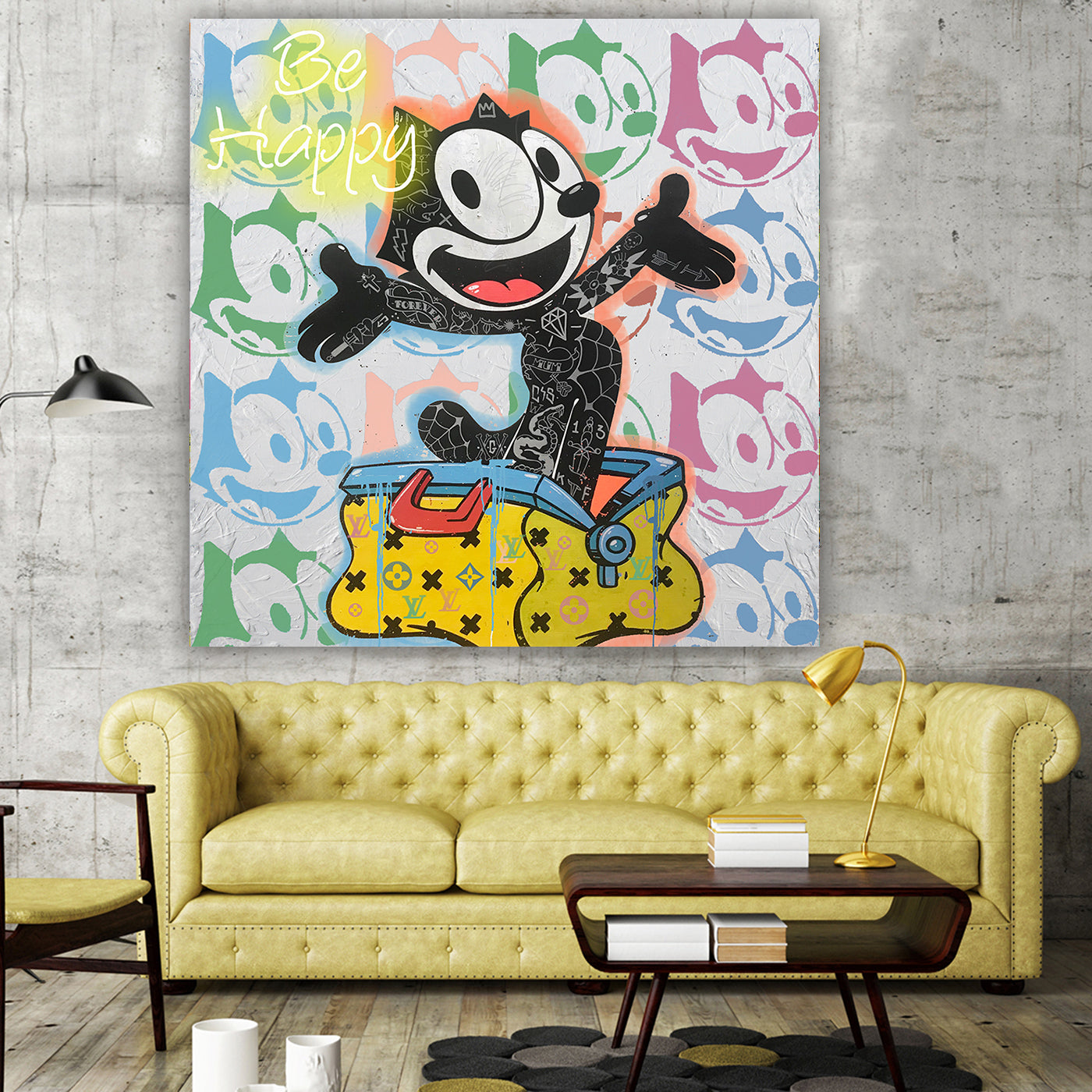 BE Happy - Cartoon Canvas