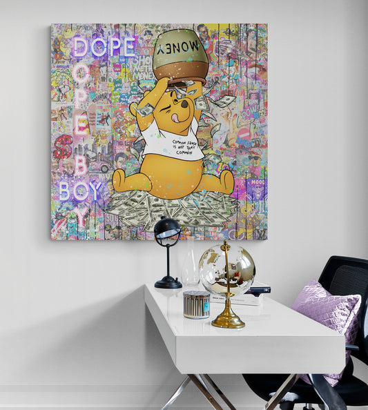 Dope Bear - Cartoon Canvas