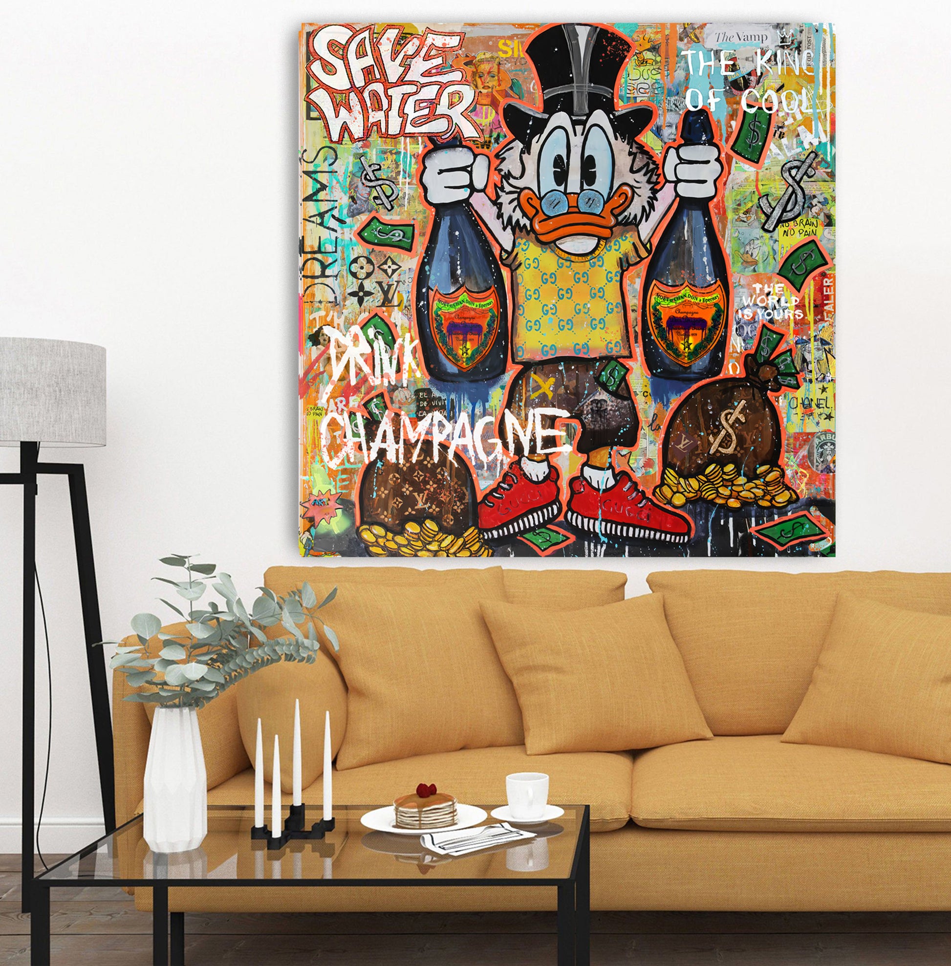 Ducks Drink Water - Cartoon Canvas