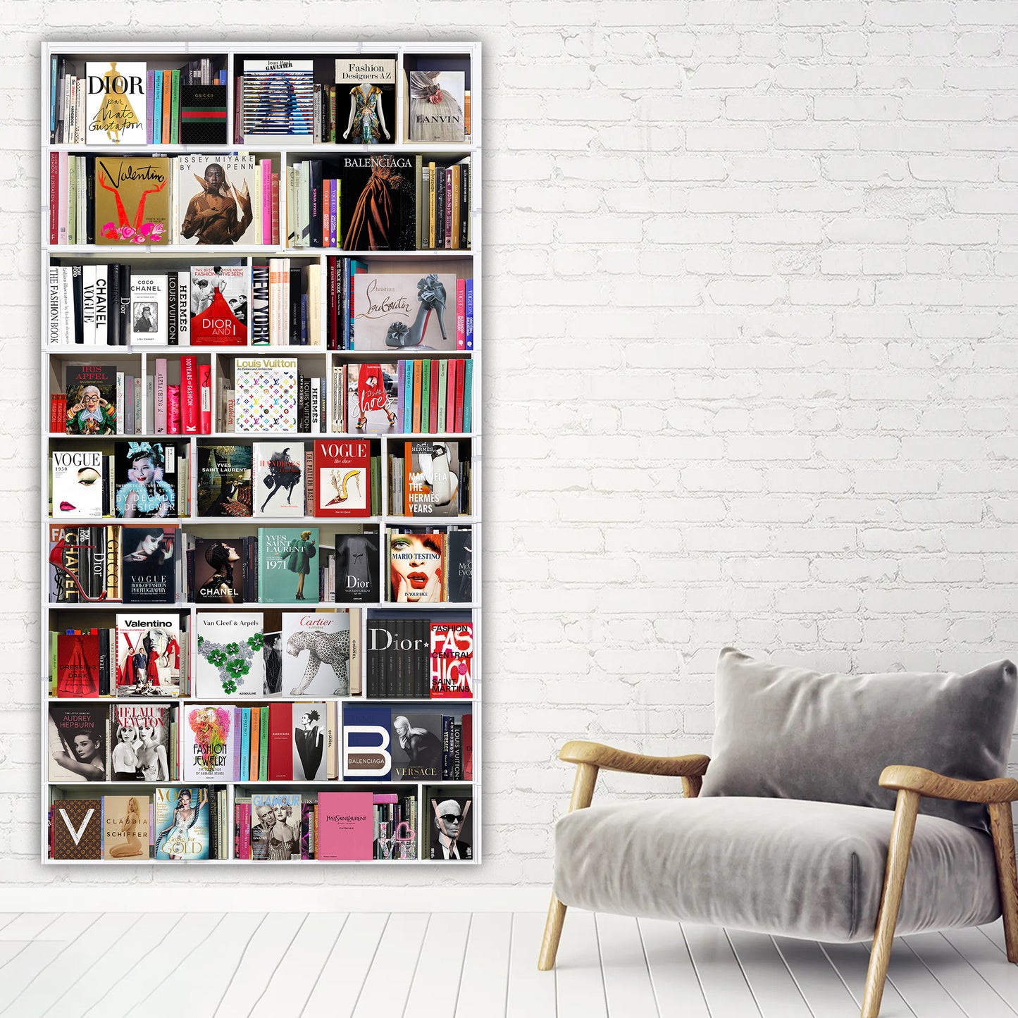 Fashion Bookshelf Vertical Canvas (Panoramic)