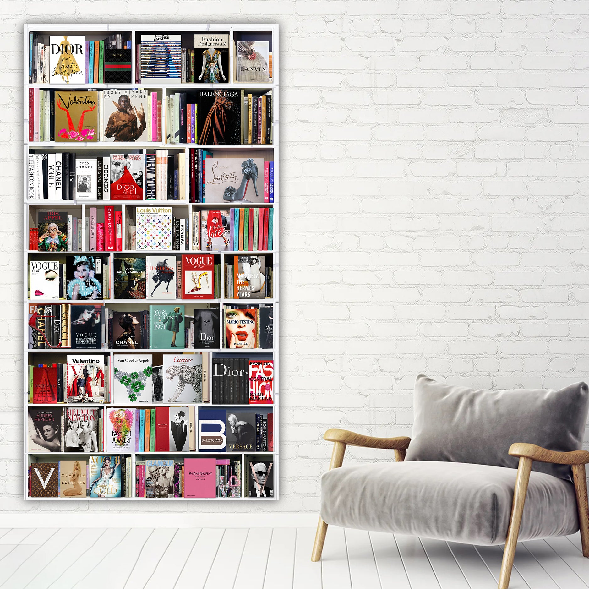 Fashion Bookshelf Vertical Canvas (Panoramic)