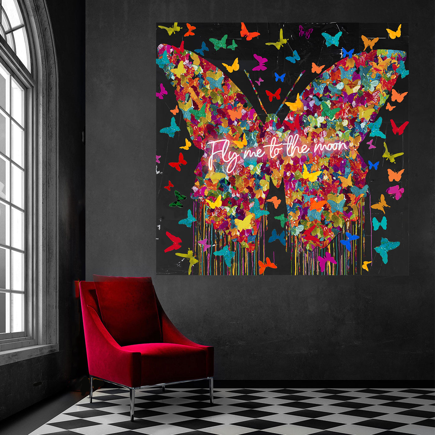 FLY ME TO THE Mood RED - Pop Art Canvas