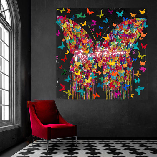FLY ME TO THE Mood RED - Pop Art Canvas