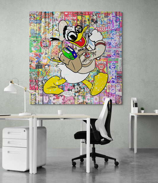 Fuck School - Cartoon Canvas