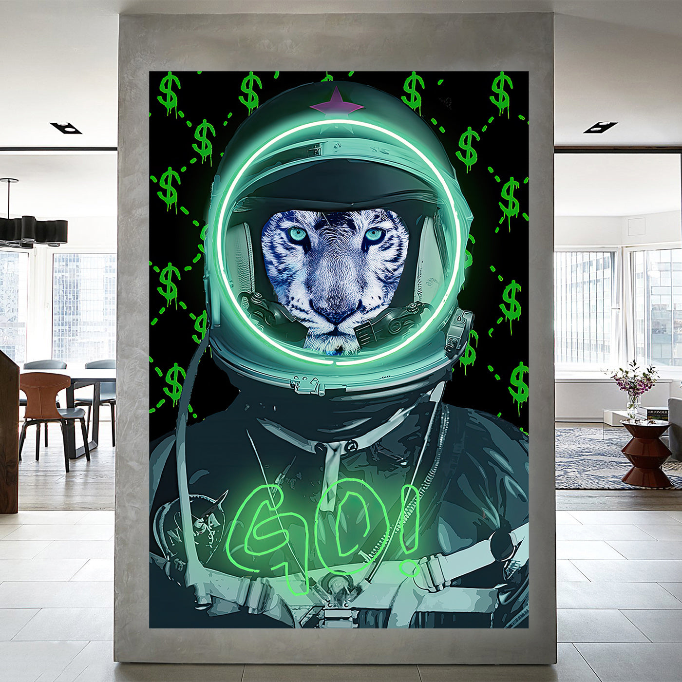 Green Tiger GO - Pop Art Canvas