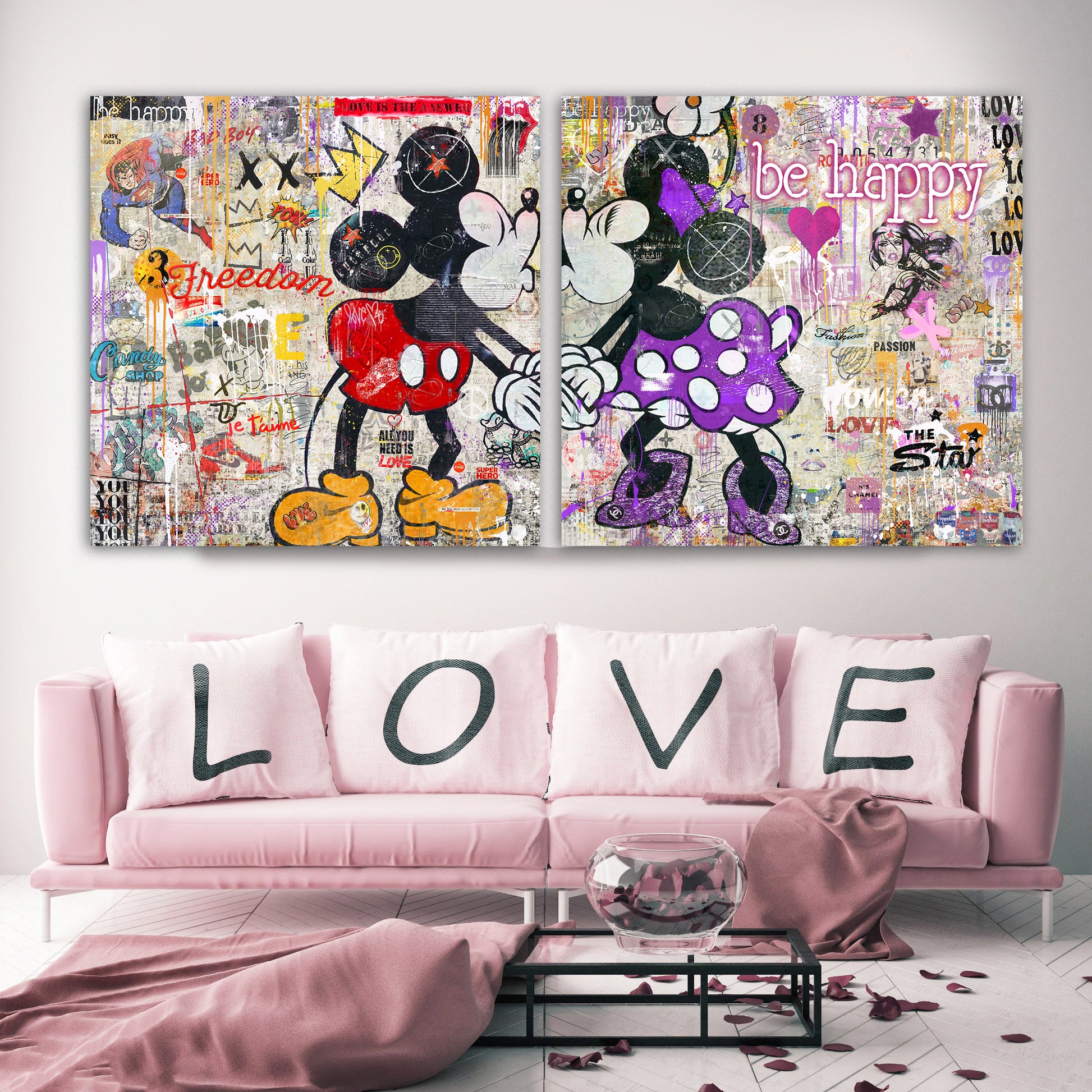 JE T'Aime MA Souris - Cartoon Canvas