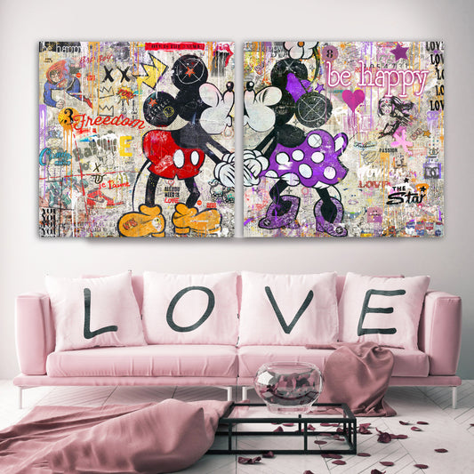 JE T'Aime MA Souris - Cartoon Canvas