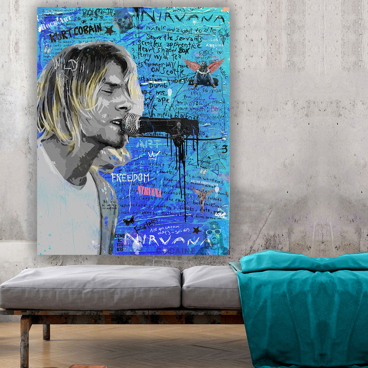 Wanting TO BE Someone Else IS A Waste OF WHO YOU ARE - KURT COBAIN BLUE D MOCKUP 3