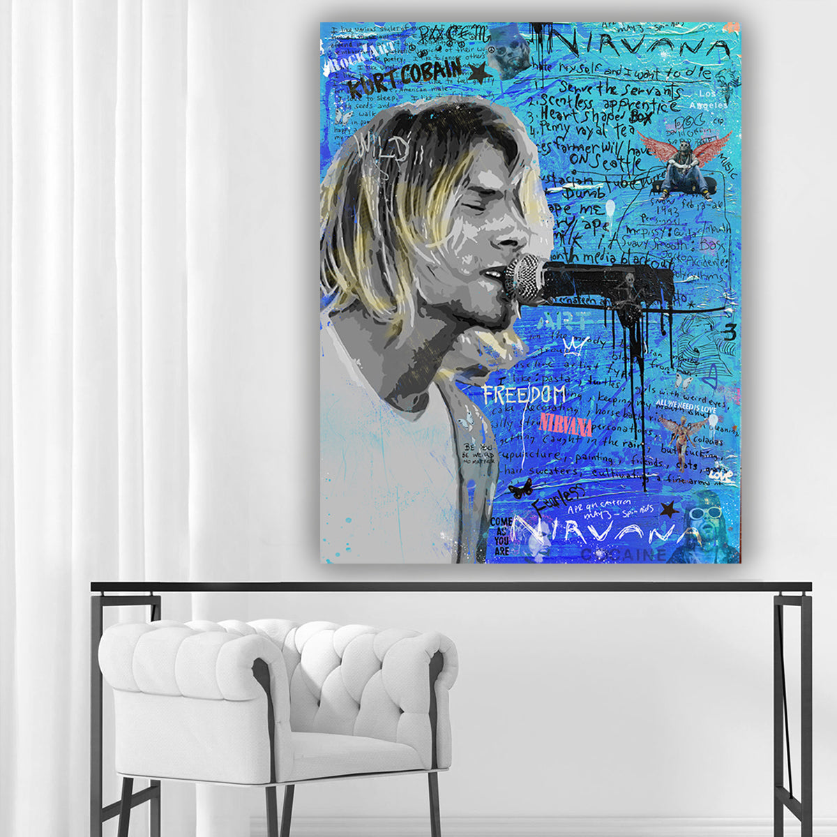 Wanting TO BE Someone Else IS A Waste OF WHO YOU ARE - KURT COBAIN BLUE E MOCKUP 4