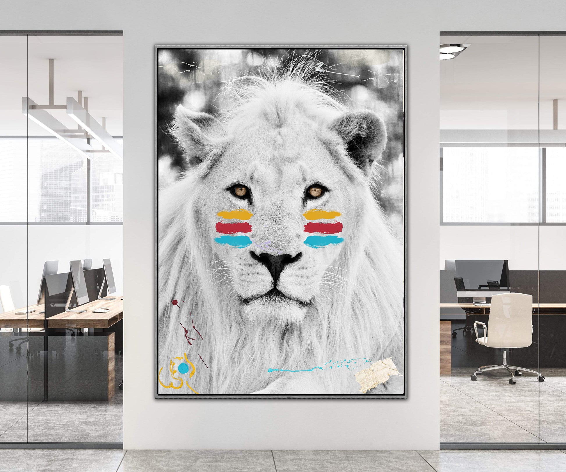 Lion Blanc - Animals Canvas