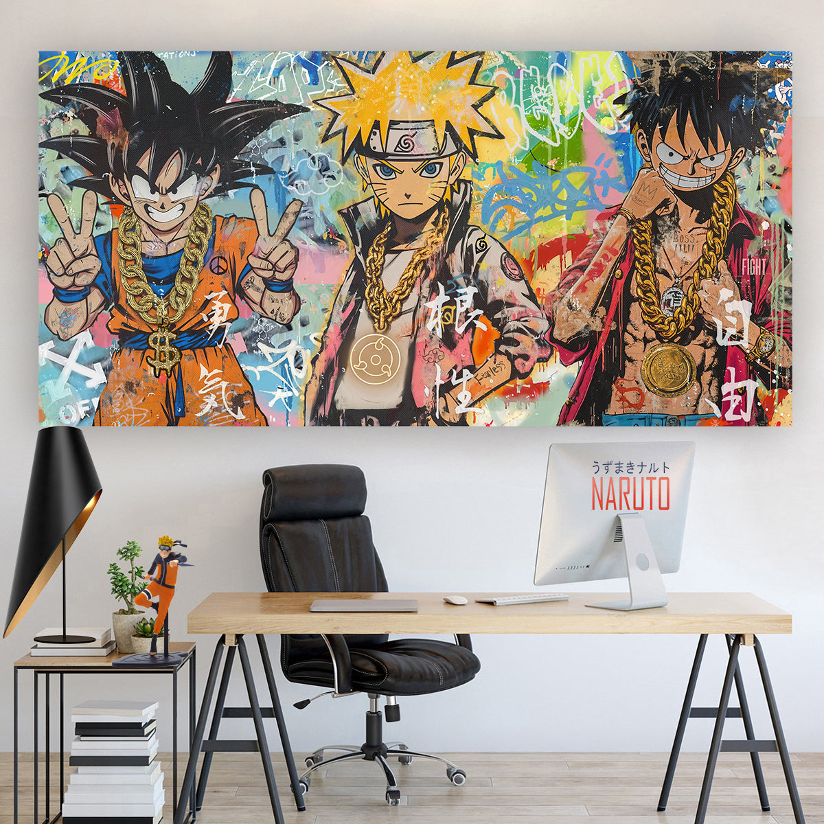 Triple Threat - Cartoon Canvas (Panoramic)