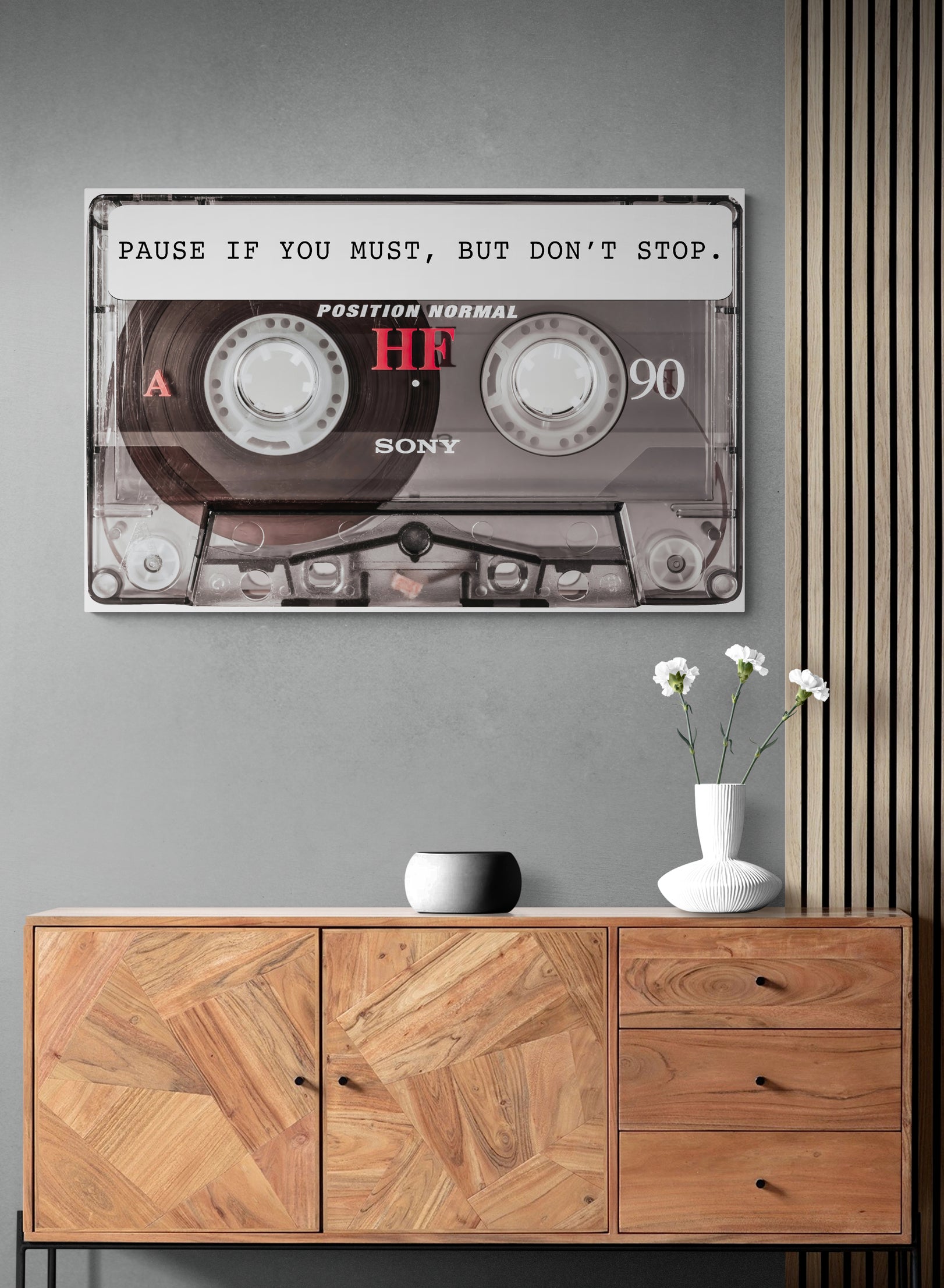 Press Pause BUT Dont Stop - Motivational Canvas