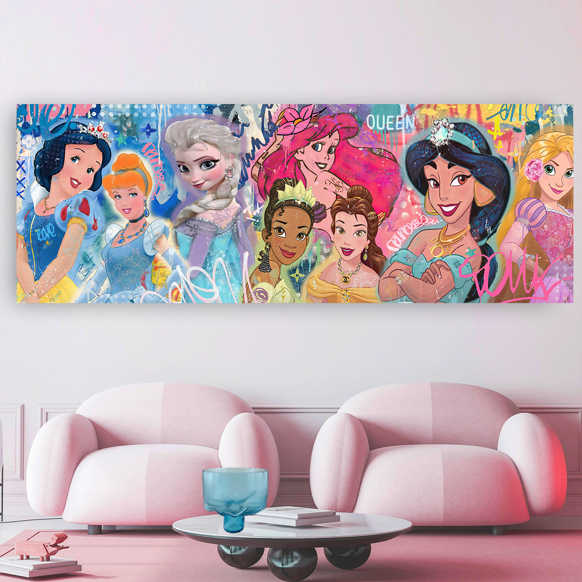 THE Queens - Cartoon Canvas (Panoramic)