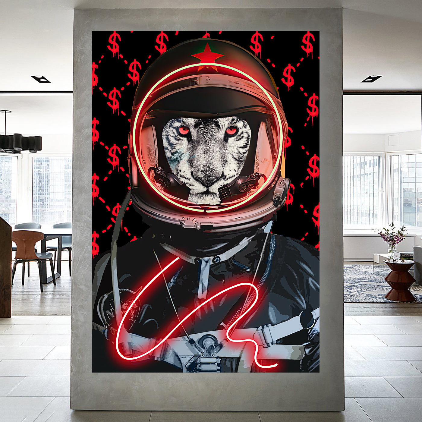 Space Tiger - Pop Art Canvas