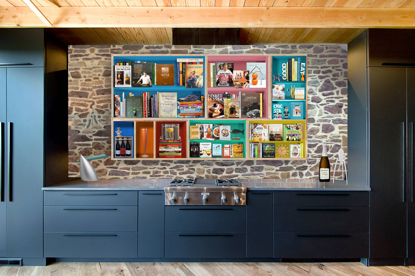 Cook & Books Library Bookshelf Wall Art Decor