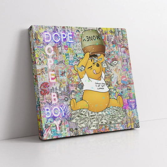 Honey Bear Dope Boy - Original Canvas Wall Art