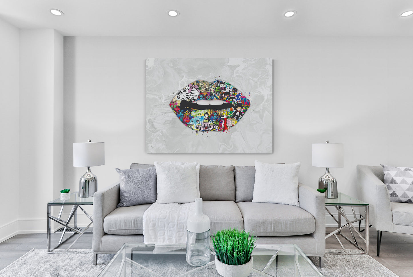 Lips x Monopoly Inspired Canvas Art