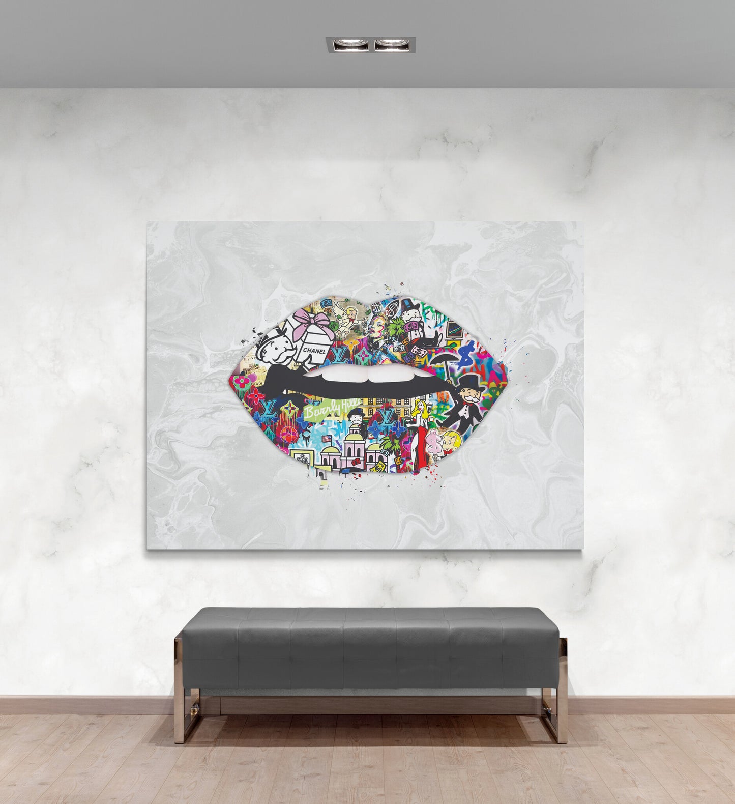 Lips x Monopoly Inspired Canvas Art