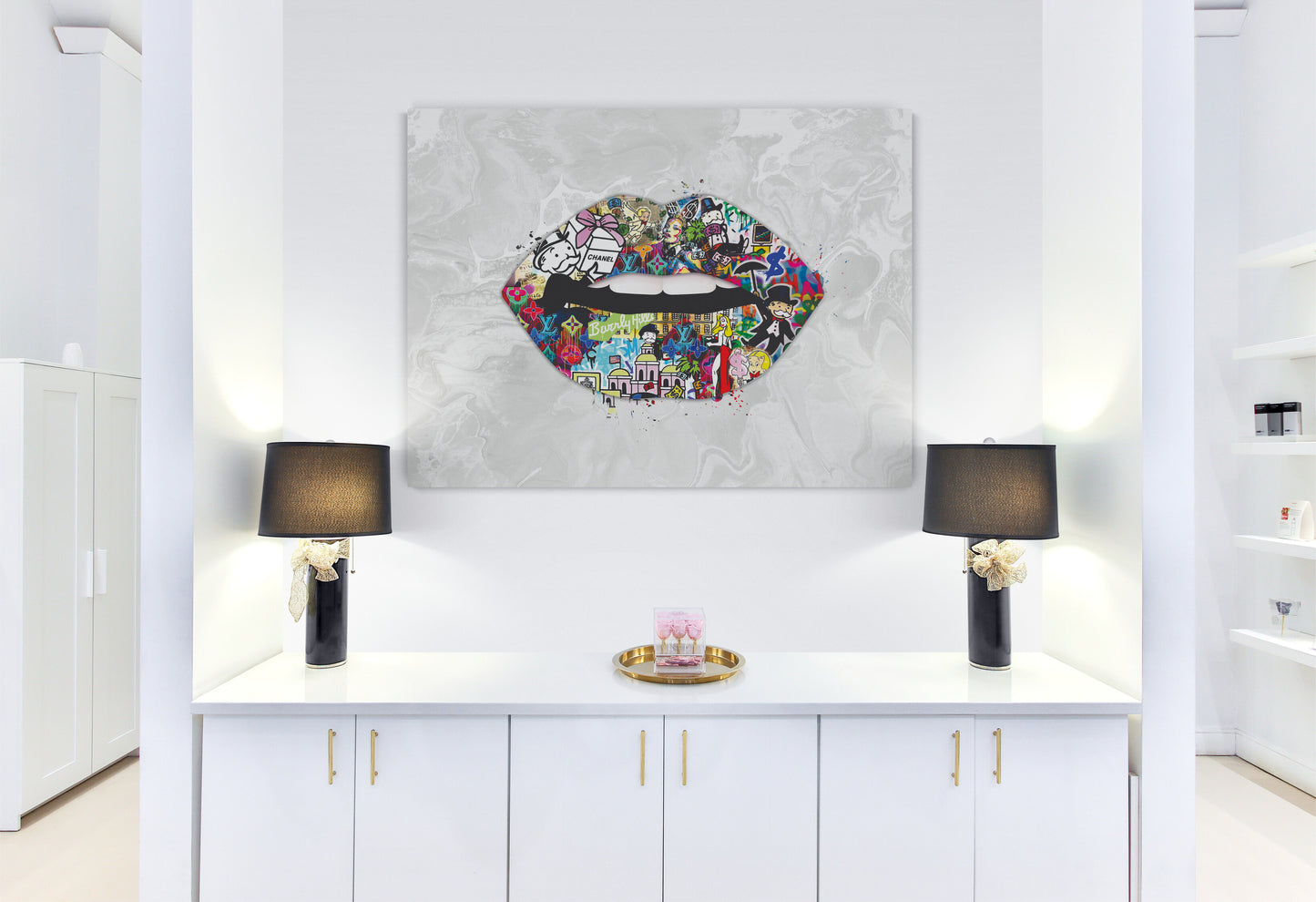 Lips x Monopoly Inspired Canvas Art