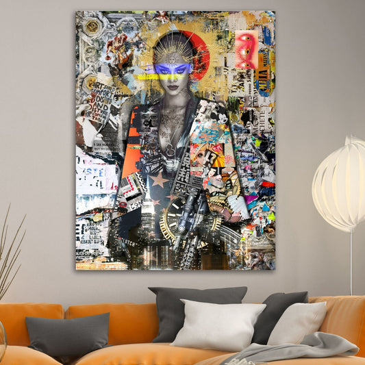 Riri Collage Art Canvas - Original Canvas Wall Art by Printshopmtl