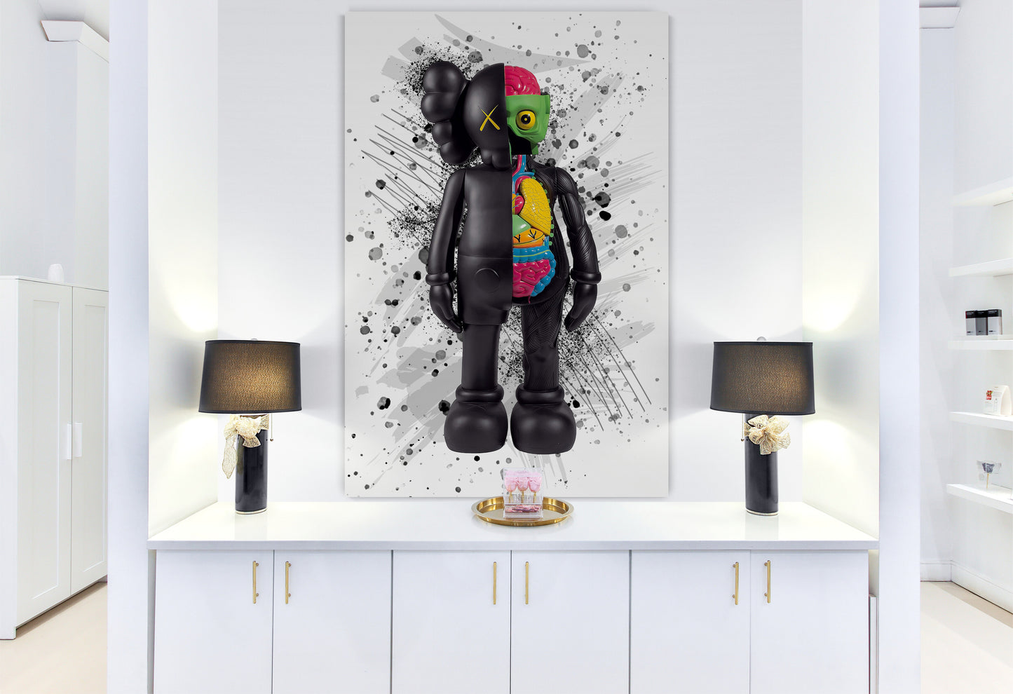 Kaws Scratched Inspired Canvas Art